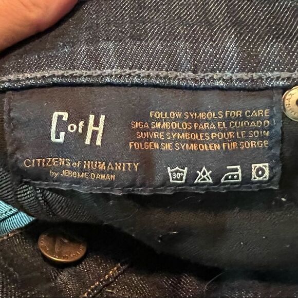 Citizens of humanity dark wash straight leg jeans - Picture 5 of 14